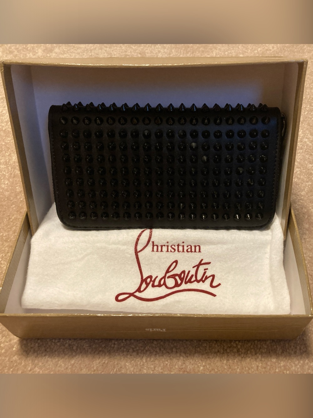 Christian Louboutin Black Spiked Leather Wallet